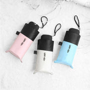 Mini Portable Umbrella Rain Women Windproof Durable 5 Folding Sun Umbrellas(Green)