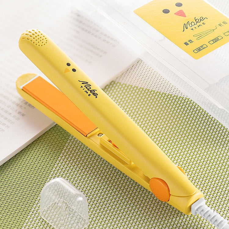 Mini Professional Hair Tools Smoothing Corrugated Travel Straightening Irons(Yellow Chick)