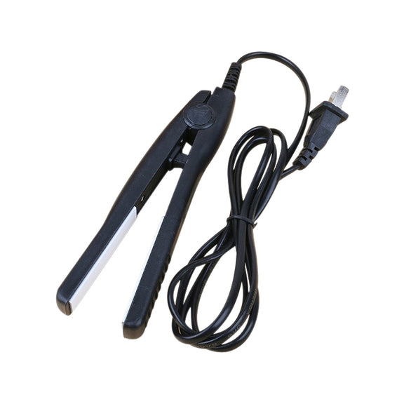 Mini Hair Straightener Ceramic Tourmaline Plates Curler(Black)