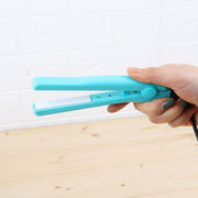 Mini Hair Straightener Ceramic Tourmaline Plates Curler(Black)