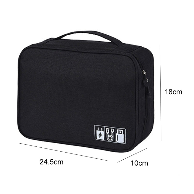 Digital Cable Bag Men Portable Travel Gadgets Pouch Power Cord Charger Headset Organizer(Black) - Storage Bags by PMC TechLife | Online Shopping South Africa | PMC TechLife