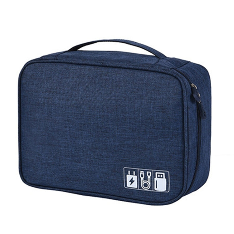 Digital Cable Bag Men Portable Travel Gadgets Pouch Power Cord Charger Headset Organizer(Navy) - Storage Bags by PMC TechLife | Online Shopping South Africa | PMC TechLife | Buy Now Pay Later Mobicred