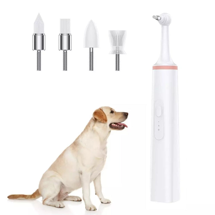 Pet Electric Toothbrush Tooth Polisher Oral Cleaning Plaque Removal Tool(Pink) - Oral Cleaning Tools by PMc TechLife | Online Shopping South Africa | PMc TechLife | Buy Now Pay Later Mobicred