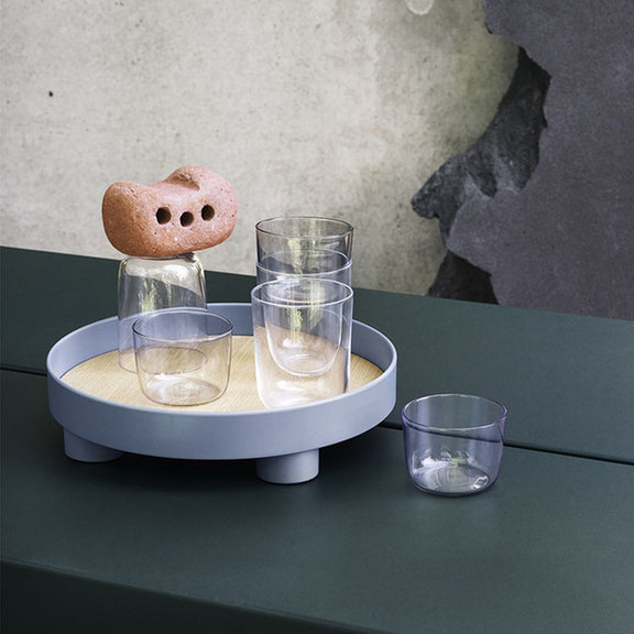 Multifunctional Storage Fruit Tray Cup Perfume Debris Desktop Decoration Plate Tray(Dark Red)