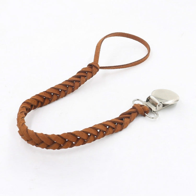 3 PCS Baby Pacifier Chain Leather Woven Anti-off Chain(Brown) - Cups & Silicone Nipple by PMC TechLife | Online Shopping South Africa | PMC TechLife | Buy Now Pay Later Mobicred