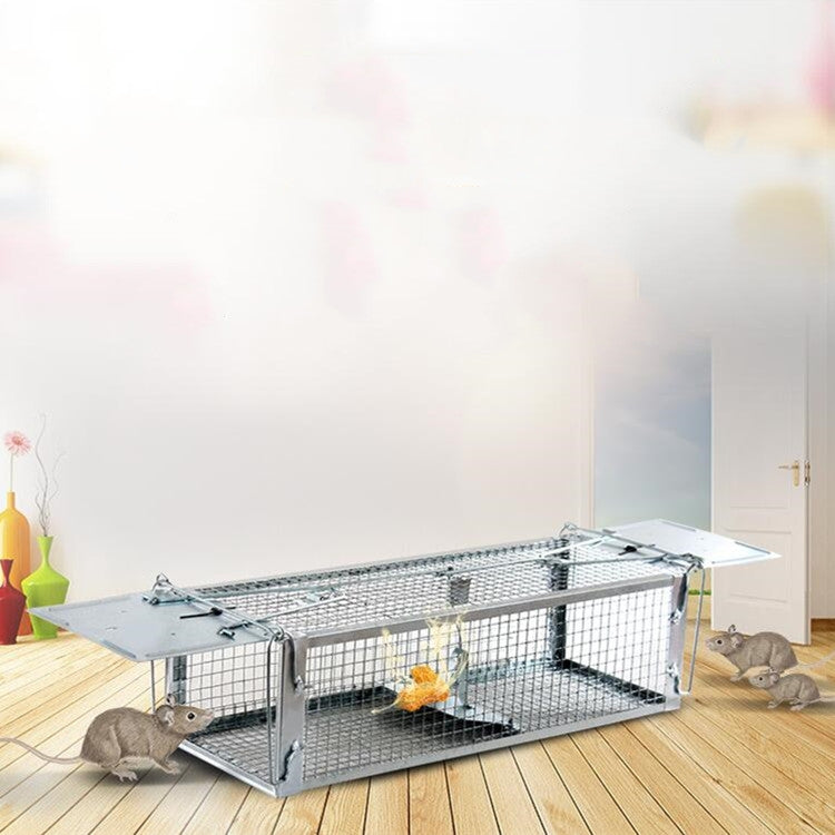 Household Mouse Cage Mousetrap with Double Door(Silver) - Traps by PMC TechLife | Online Shopping South Africa | PMC TechLife | Buy Now Pay Later Mobicred