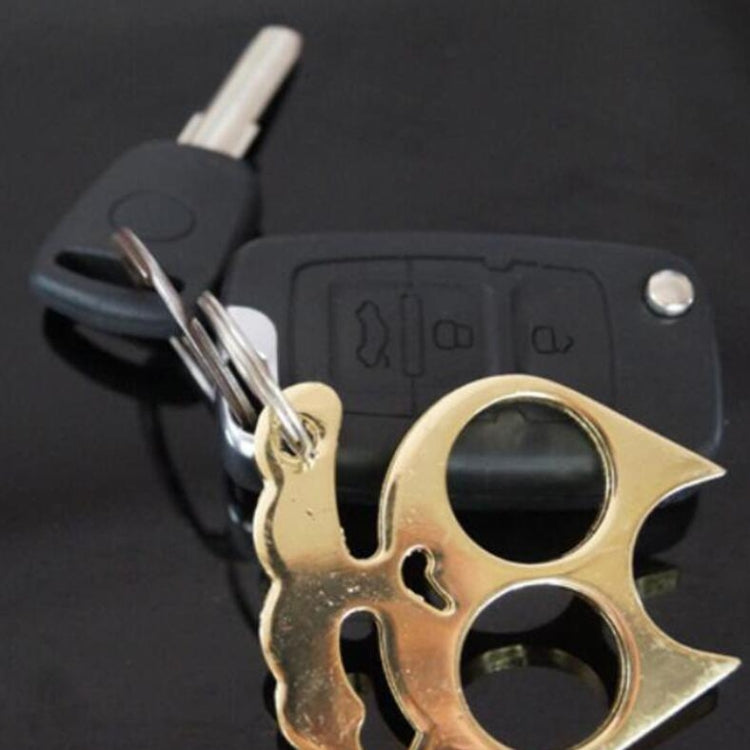 5 PCS Kitty Outdoor Metal Self-defense Keychain Outdoor Self-defense Window Breaking Tool, Size:0.45 × 5.3 × 6.1 cm(Gold) - free shipping - PMC Jewellery - Order now!
