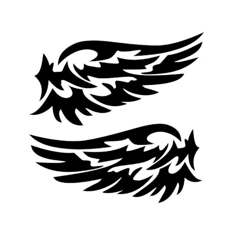 5 PCS Guardian Angel Wings Lovely Reflective Car Stickers Fashion Car Rearview Mirror Decal (Black) - Decorative Sticker by PMC TechLife | Online Shopping South Africa | PMC TechLife