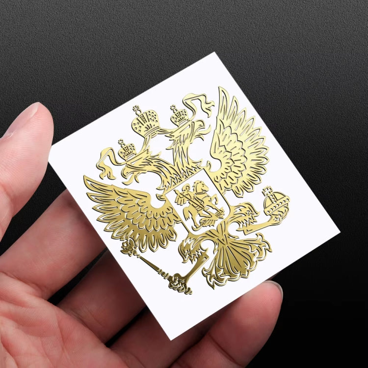 10 PCS PITREW Coat of Arms of Russia Emblem Nickel Metal Car Stickers Decals(Gold) - Decorative Sticker by PMC Jewellery | Online Shopping South Africa | PMC Jewellery | Buy Now Pay Later Mobicred