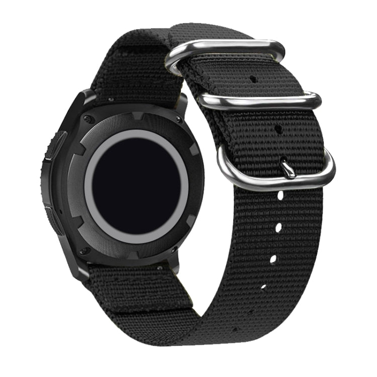 Washable Nylon Canvas Watchband, Band Width:20mm(Black with Silver Ring Buckle) - free shipping - PMC TechLife - Order now!