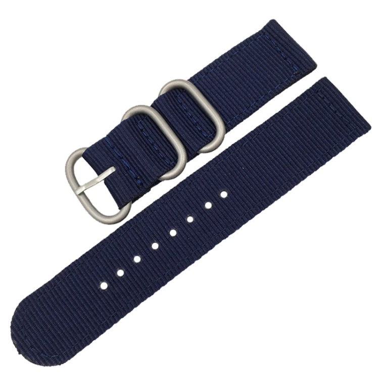 Washable Nylon Canvas Watchband, Band Width:22mm(Dark Blue with Silver Ring Buckle) - free shipping - PMC TechLife - Order now!