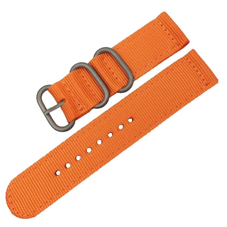 Washable Nylon Canvas Watchband, Band Width:24mm(Orange with Silver Ring Buckle) - Watch Bands by PMC TechLife | Online Shopping South Africa | PMC TechLife | Buy Now Pay Later Mobicred