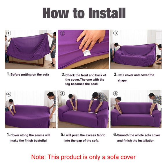 Sofa All-inclusive Universal Set Sofa Full Cover Add One Piece of  Pillow Case, Size:Two Seater(145-185cm)(Light Tan)