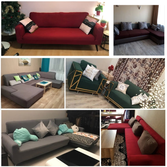 Sofa All-inclusive Universal Set Sofa Full Cover Add One Piece of  Pillow Case, Size:Two Seater(145-185cm)(Light Tan)