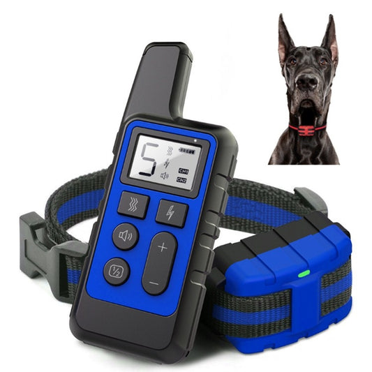 500m Dog Training Bark Stopper Remote Control Electric Shock Waterproof Electronic Collar(Blue) - Training Aids by PMC Jewellery | Online Shopping South Africa | PMC Jewellery | Buy Now Pay Later Mobicred