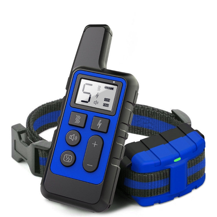 500m Dog Training Bark Stopper Remote Control Electric Shock Waterproof Electronic Collar(Blue) - Training Aids by PMC Jewellery | Online Shopping South Africa | PMC Jewellery | Buy Now Pay Later Mobicred