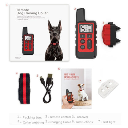 500m Dog Training Bark Stopper Remote Control Electric Shock Waterproof Electronic Collar(Red) - Training Aids by PMC Jewellery | Online Shopping South Africa | PMC Jewellery | Buy Now Pay Later Mobicred