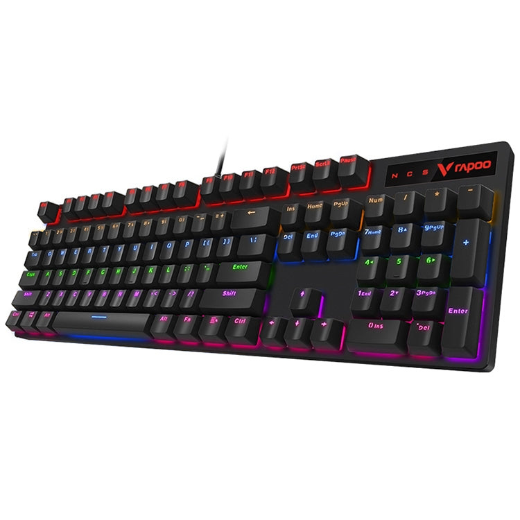 Rapoo V500 PRO Mixed Light 104 Keys Desktop Laptop Computer Game Esports Office Home Typing Wired Mechanical Keyboard(Black Shaft)