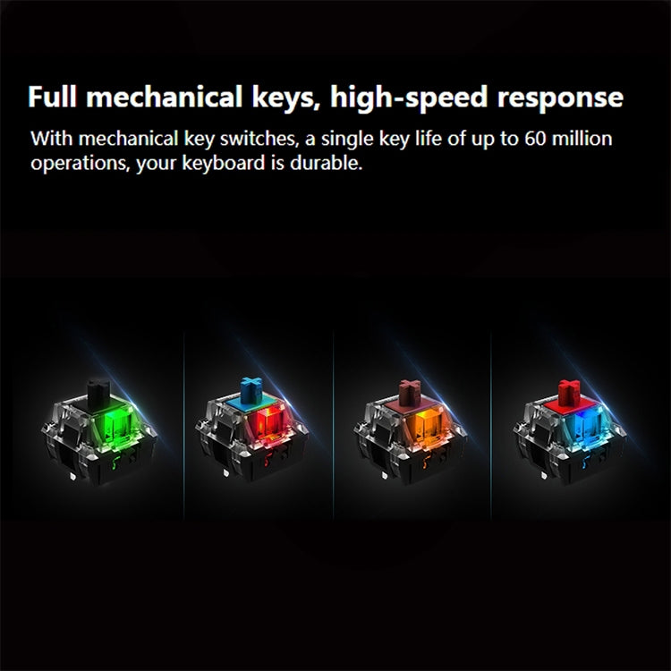 Rapoo V500 PRO Mixed Light 104 Keys Desktop Laptop Computer Game Esports Office Home Typing Wired Mechanical Keyboard(Black Shaft)