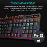 Rapoo V500 PRO Mixed Light 104 Keys Desktop Laptop Computer Game Esports Office Home Typing Wired Mechanical Keyboard(Tea Shaft)