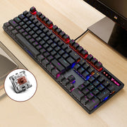 Rapoo V500 PRO Mixed Light 104 Keys Desktop Laptop Computer Game Esports Office Home Typing Wired Mechanical Keyboard(Tea Shaft)
