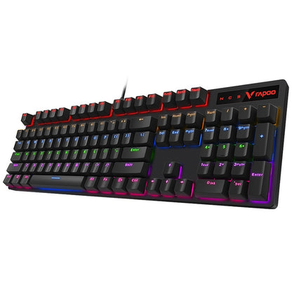 Rapoo V500 PRO Mixed Light 104 Keys Desktop Laptop Computer Game Esports Office Home Typing Wired Mechanical Keyboard(Tea Shaft) - free shipping - PMC Jewellery - Order now!