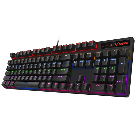 Rapoo V500 PRO Mixed Light 104 Keys Desktop Laptop Computer Game Esports Office Home Typing Wired Mechanical Keyboard(Tea Shaft)