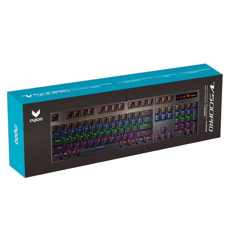 Rapoo V500 PRO Mixed Light 104 Keys Desktop Laptop Computer Game Esports Office Home Typing Wired Mechanical Keyboard(Tea Shaft) - free shipping - PMC Jewellery - Order now!