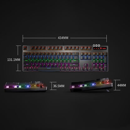 Rapoo V500 PRO Mixed Light 104 Keys Desktop Laptop Computer Game Esports Office Home Typing Wired Mechanical Keyboard(Tea Shaft) - free shipping - PMC Jewellery - Order now!