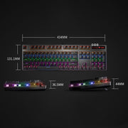 Rapoo V500 PRO Mixed Light 104 Keys Desktop Laptop Computer Game Esports Office Home Typing Wired Mechanical Keyboard(Tea Shaft)
