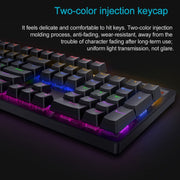 Rapoo V500 PRO Mixed Light 104 Keys Desktop Laptop Computer Game Esports Office Home Typing Wired Mechanical Keyboard(Tea Shaft)