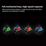 Rapoo V500 PRO Mixed Light 104 Keys Desktop Laptop Computer Game Esports Office Home Typing Wired Mechanical Keyboard(Red Shaft)