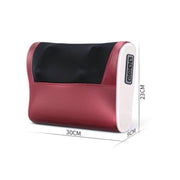 Cervical Spine Massage Pillow Neck Waist Back Multifunctional Electric Massage Cushion, Plug Type:EU Plug(Red White)