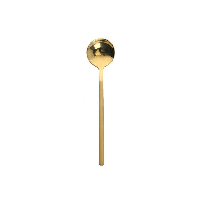 Mini Accessories Coffee Spoon Kitchen Dessertspoon Dining Round Shape Coffee  Stainless Steel Home, Size:15cm(Golden) - free shipping - PMC TechLife - Order now!