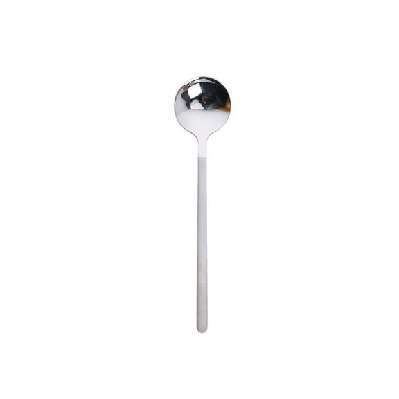 Mini Accessories Coffee Spoon Kitchen Dessertspoon Dining Round Shape Coffee  Stainless Steel Home, Size:17cm(Silver)