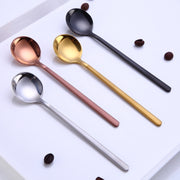 Mini Accessories Coffee Spoon Kitchen Dessertspoon Dining Round Shape Coffee  Stainless Steel Home, Size:17cm(Black)