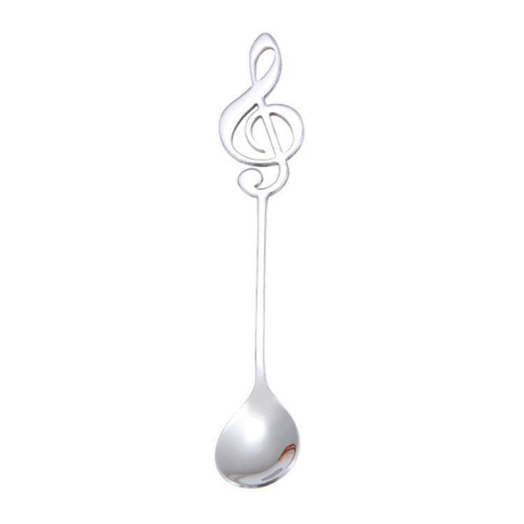Creative Musical Note Spoon Coffee Stirring Scoop Stainless Steel Titanium Music Bar Spoon Gift Spoon(Silver) - free shipping - PMC Jewellery - Order now!