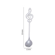Creative Musical Note Spoon Coffee Stirring Scoop Stainless Steel Titanium Music Bar Spoon Gift Spoon(Silver)