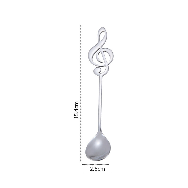 Creative Musical Note Spoon Coffee Stirring Scoop Stainless Steel Titanium Music Bar Spoon Gift Spoon(Silver)