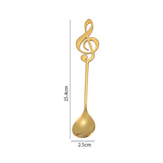 Creative Musical Note Spoon Coffee Stirring Scoop Stainless Steel Titanium Music Bar Spoon Gift Spoon(Gold)