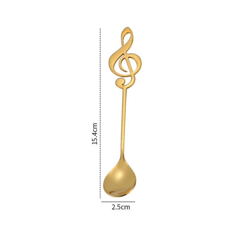 Creative Musical Note Spoon Coffee Stirring Scoop Stainless Steel Titanium Music Bar Spoon Gift Spoon(Gold)