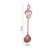 Creative Musical Note Spoon Coffee Stirring Scoop Stainless Steel Titanium Music Bar Spoon Gift Spoon(Rose Gold)