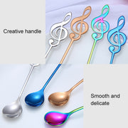 Creative Musical Note Spoon Coffee Stirring Scoop Stainless Steel Titanium Music Bar Spoon Gift Spoon(Rose Gold)