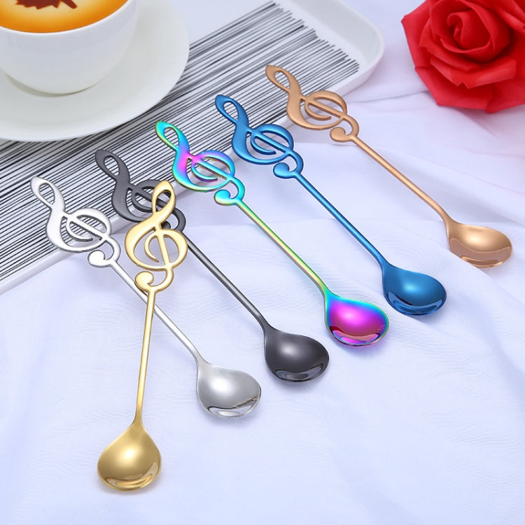Creative Musical Note Spoon Coffee Stirring Scoop Stainless Steel Titanium Music Bar Spoon Gift Spoon(Rose Gold)