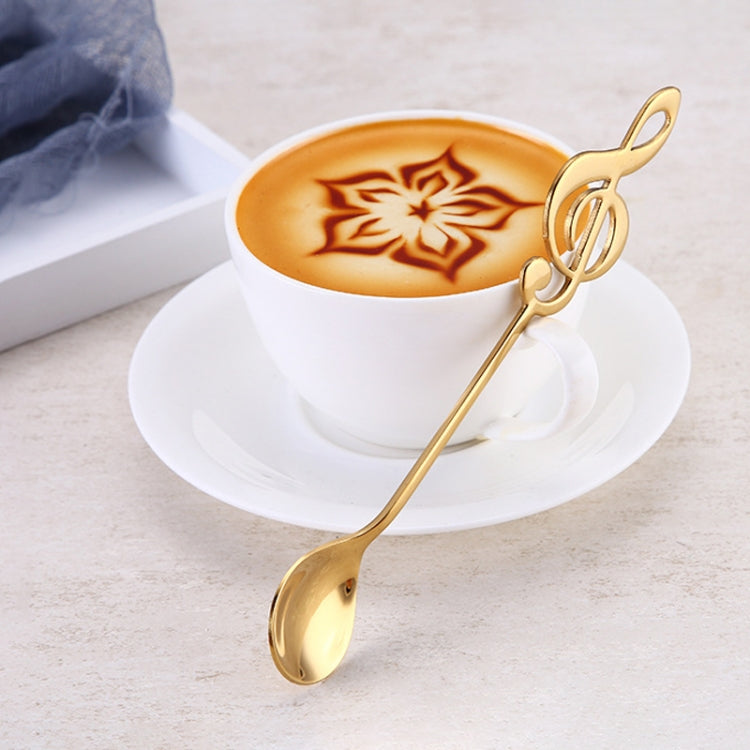 Creative Musical Note Spoon Coffee Stirring Scoop Stainless Steel Titanium Music Bar Spoon Gift Spoon(Rose Gold)