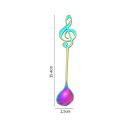 Creative Musical Note Spoon Coffee Stirring Scoop Stainless Steel Titanium Music Bar Spoon Gift Spoon(Colorful)