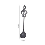 Creative Musical Note Spoon Coffee Stirring Scoop Stainless Steel Titanium Music Bar Spoon Gift Spoon(Black)