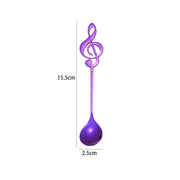 Creative Musical Note Spoon Coffee Stirring Scoop Stainless Steel Titanium Music Bar Spoon Gift Spoon(Purple)