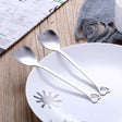 2 PCS Stainless Steel Spoon Portable Metal Coffee Teaspoon Creative Love Heart Shaped Wedding Party Gift Dinnerware, Color:Silver Single Hole Love - free shipping - PMC TechLife - Order now!