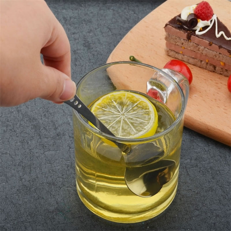 2 PCS Stainless Steel Spoon Portable Metal Coffee Teaspoon Creative Love Heart Shaped Wedding Party Gift Dinnerware, Color:Silver Single Hole Love - free shipping - PMC TechLife - Order now!